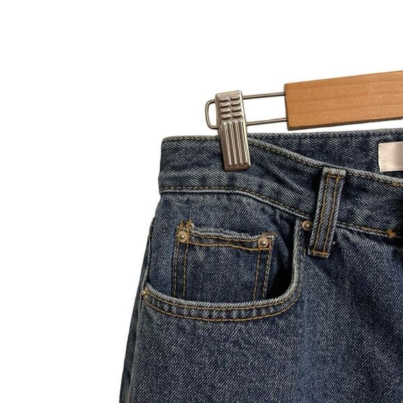 Storets Dark Wash Straight Leg High Rise Jeans Ripped Cotton MED or 6 - Picture 4 of 7